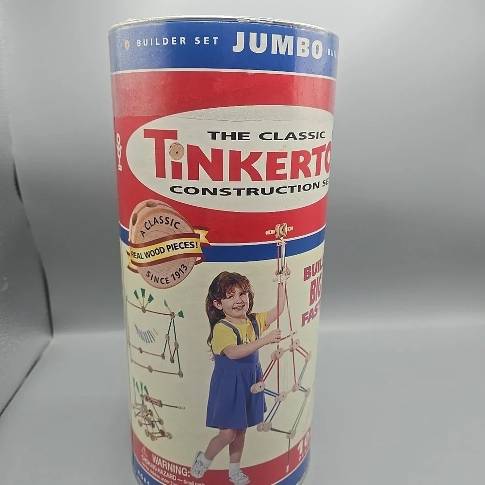 Vintage Classic TinkerToy Construction Jumbo Builder Set 102 Piece New Sealed